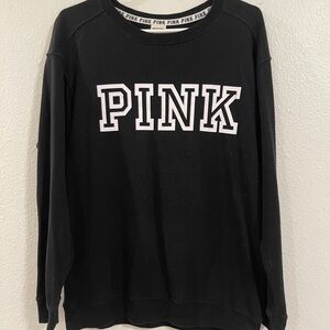 PINK Black Crew Neck - Small